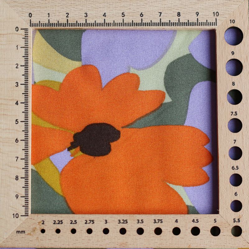 Aimée - Viscose imprimé fleuri vert et orange