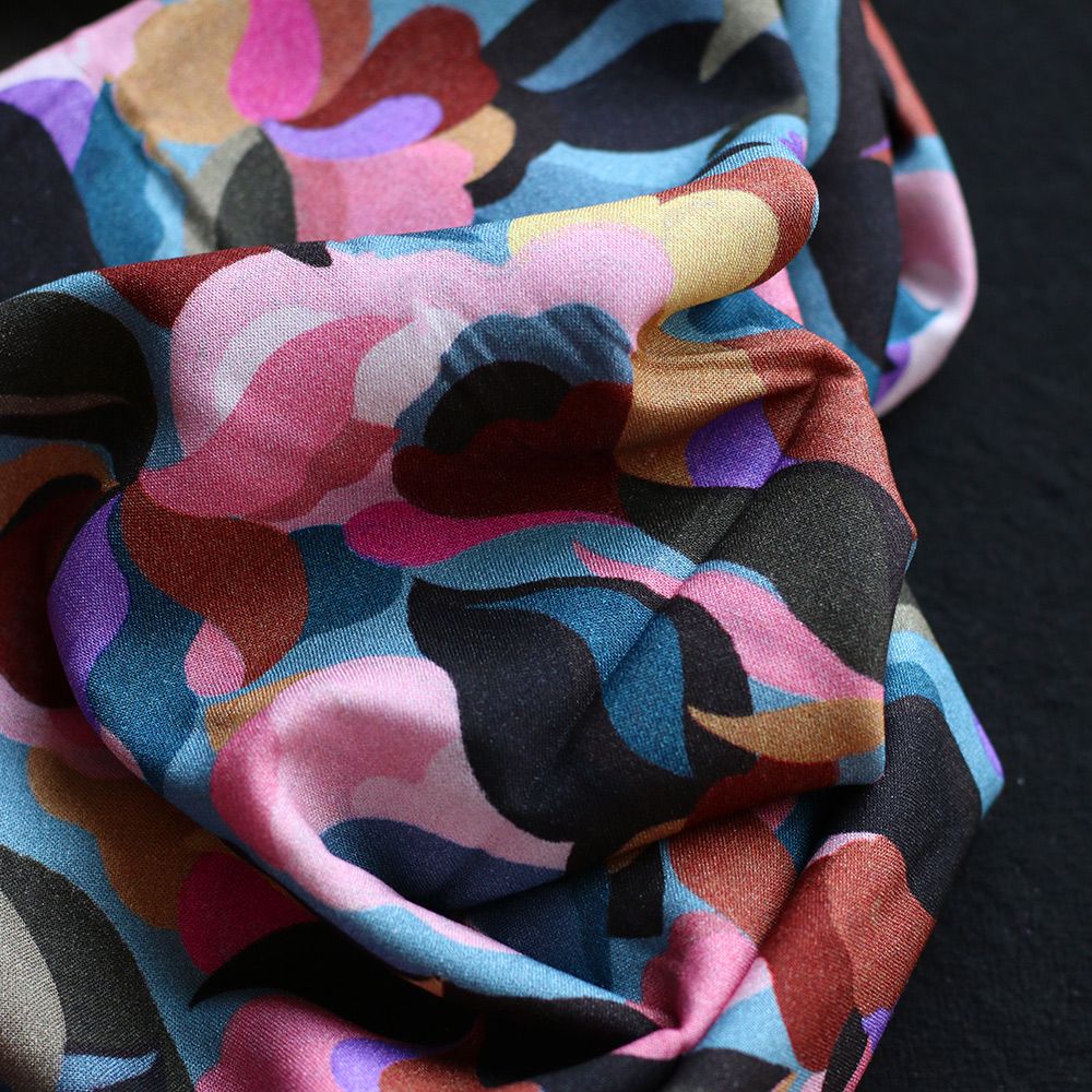 Abiva - Viscose imprimé graphique et fleuri