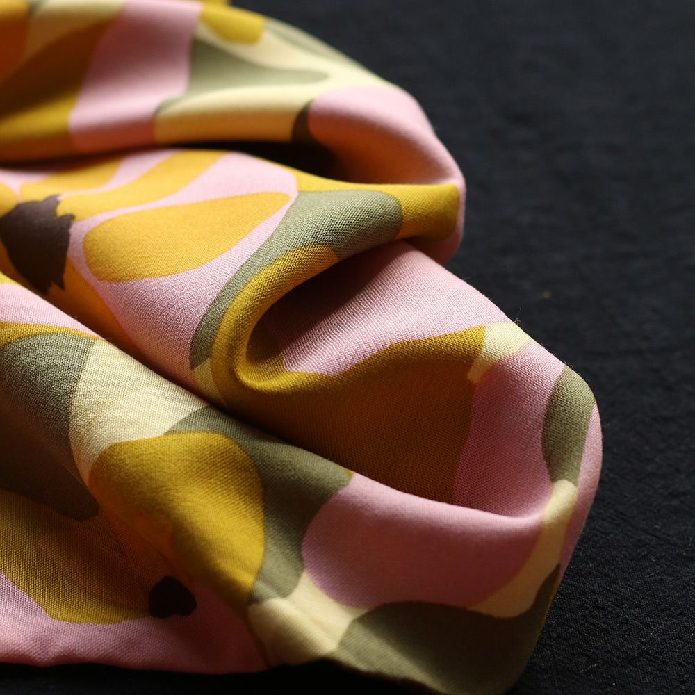 Aimée - Viscose imprimé fleuri vert