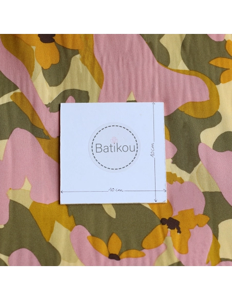 Aimée - Viscose imprimé fleuri vert