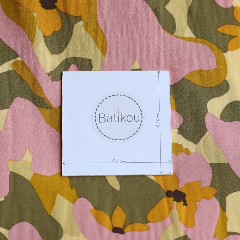 Aimée - Viscose imprimé fleuri vert