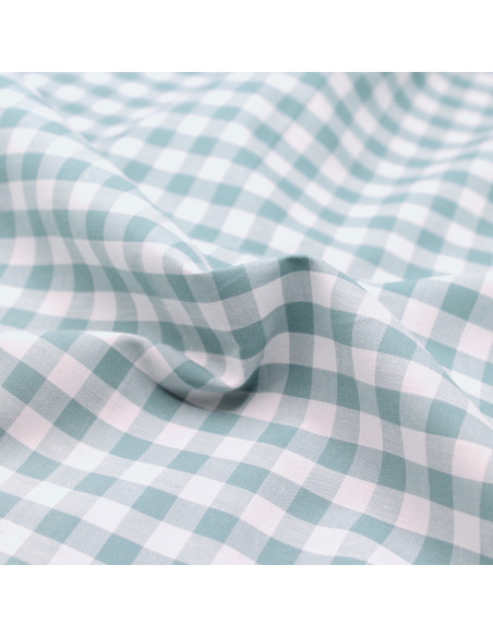Coton vichy carreaux 10mm VERT SAUGE