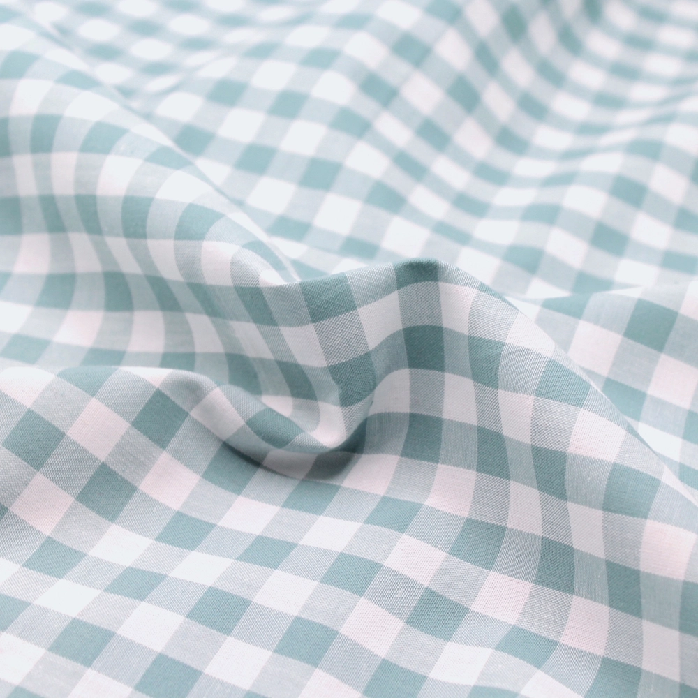 Coton vichy carreaux 10mm VERT SAUGE