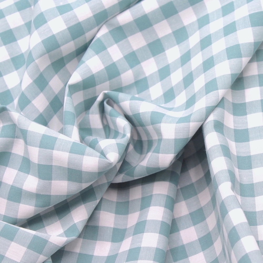 Coton vichy carreaux 10mm VERT SAUGE
