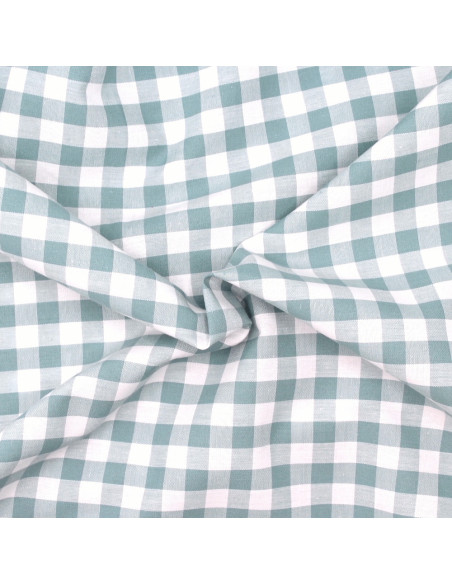 Coton vichy carreaux 10mm VERT SAUGE