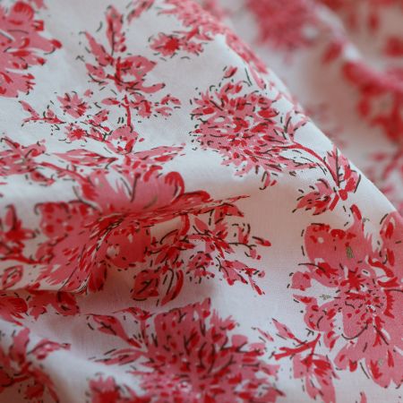 Anjali - Tissu indien en coton imprimé Hand Block Artisanal touches de doré Anjali - Tissu indien en coton imprimé Hand Block Artisanal touches de doré