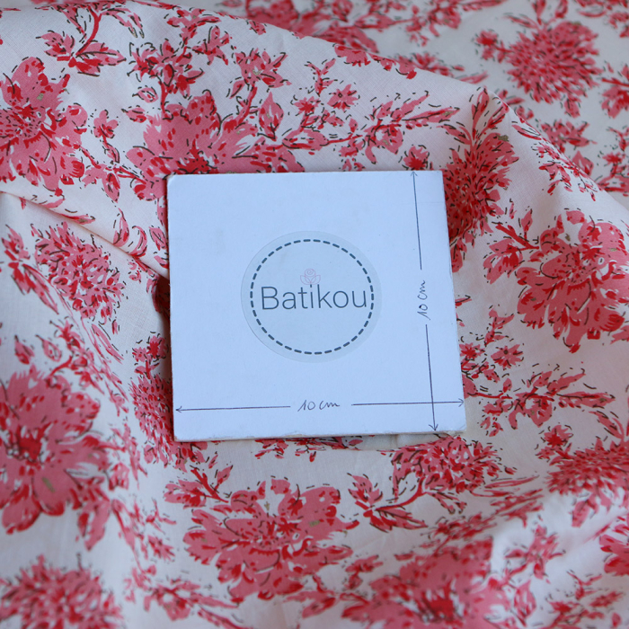 Anjali - Tissu indien en coton imprimé Hand Block Artisanal touches de doré