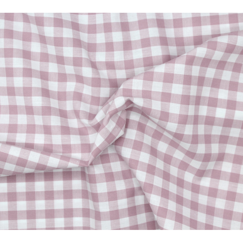 Coton vichy carreaux 10mm lilas Coton vichy carreaux 10mm lilas
