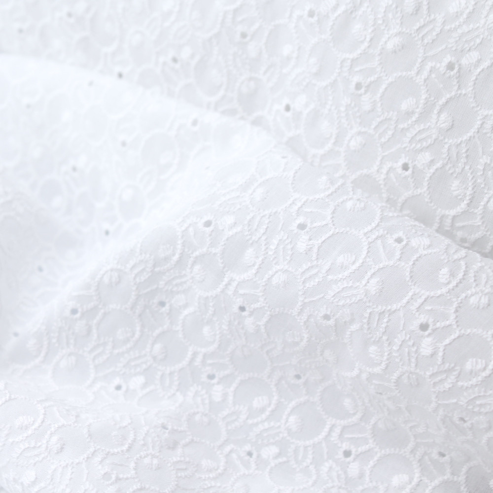 Broderie anglaise coton coloris BLANC Qualité Oeko-tex - 1