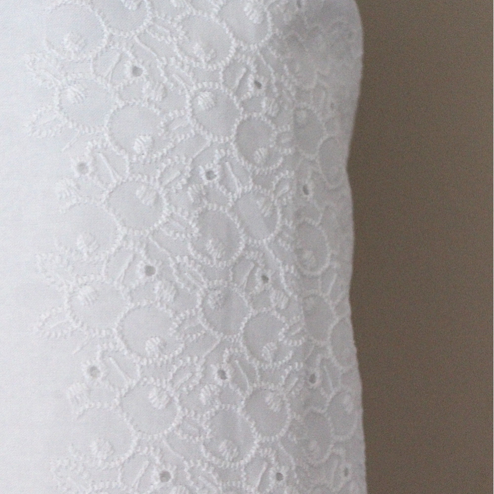 Broderie anglaise coton coloris BLANC Qualité Oeko-tex - 4