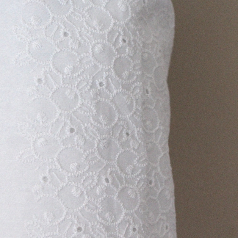 Broderie anglaise coton coloris BLANC Qualité Oeko-tex - 4