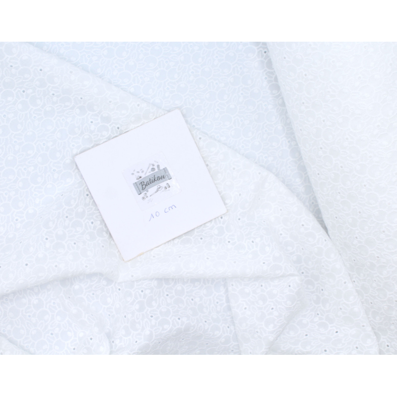 Broderie anglaise coton coloris BLANC Qualité Oeko-tex - 5