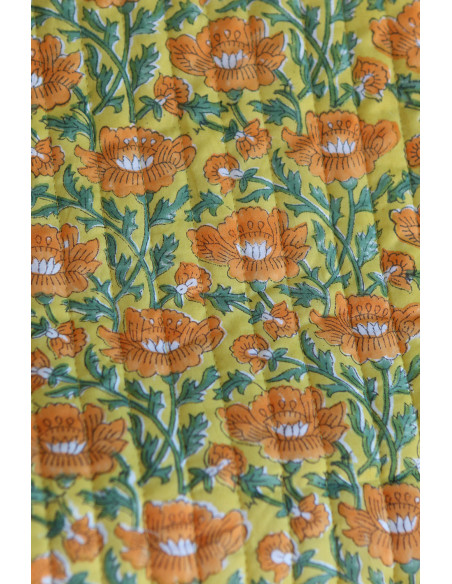 Chanda - Tissu indien matelassé double face coton hand block largeur 100cm