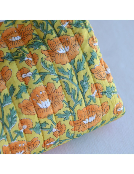 Chanda - Tissu indien matelassé double face coton hand block largeur 100cm