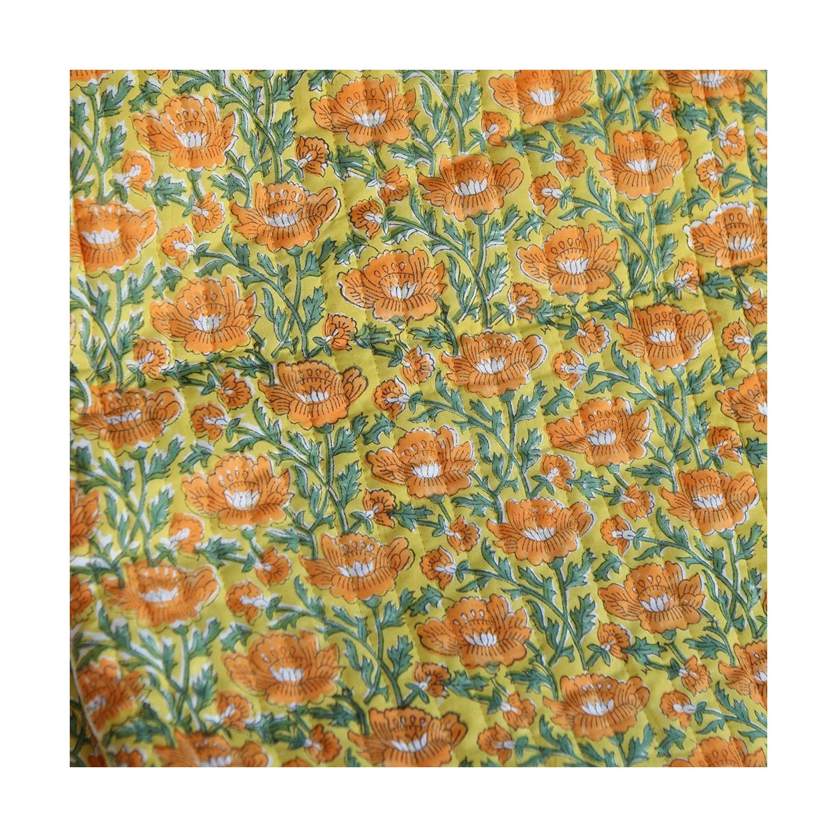 Chanda - Tissu indien matelassé double face coton hand block largeur 100cm Chanda - Tissu indien matelassé double face coton hand block largeur 100cm