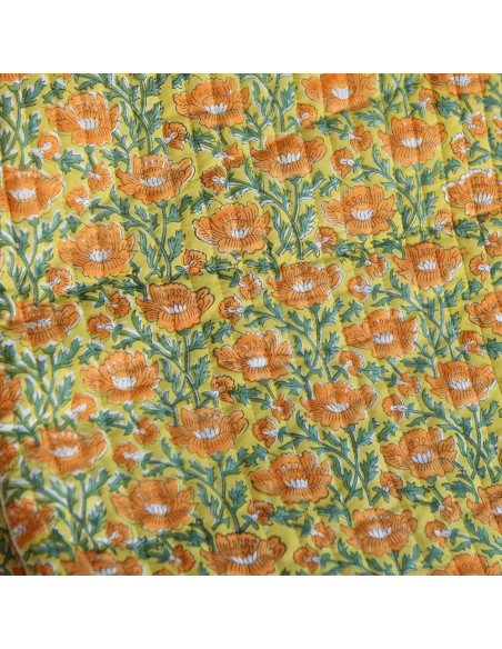 Chanda - Tissu indien matelassé double face coton hand block largeur 100cm