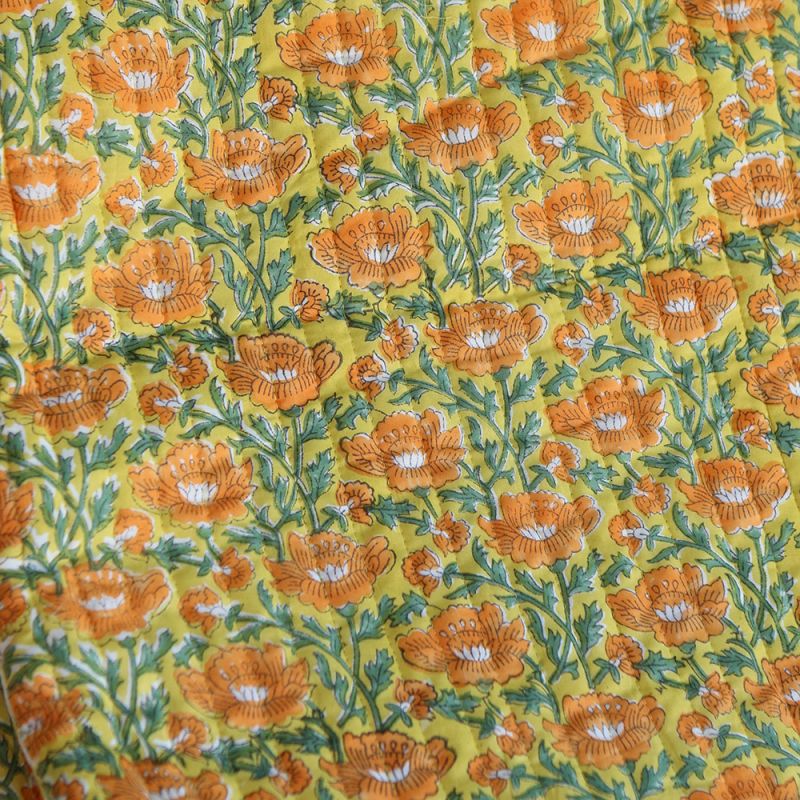 Chanda - Tissu indien matelassé double face coton hand block largeur 100cm