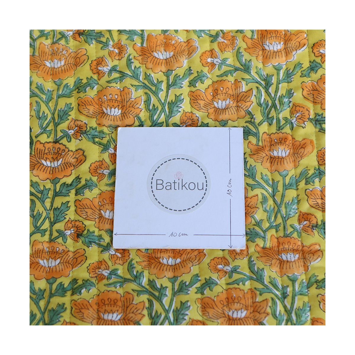 Chanda - Tissu indien matelassé double face coton hand block largeur 100cm Chanda - Tissu indien matelassé double face coton hand block largeur 100cm