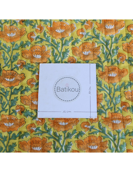 Chanda - Tissu indien matelassé double face coton hand block largeur 100cm