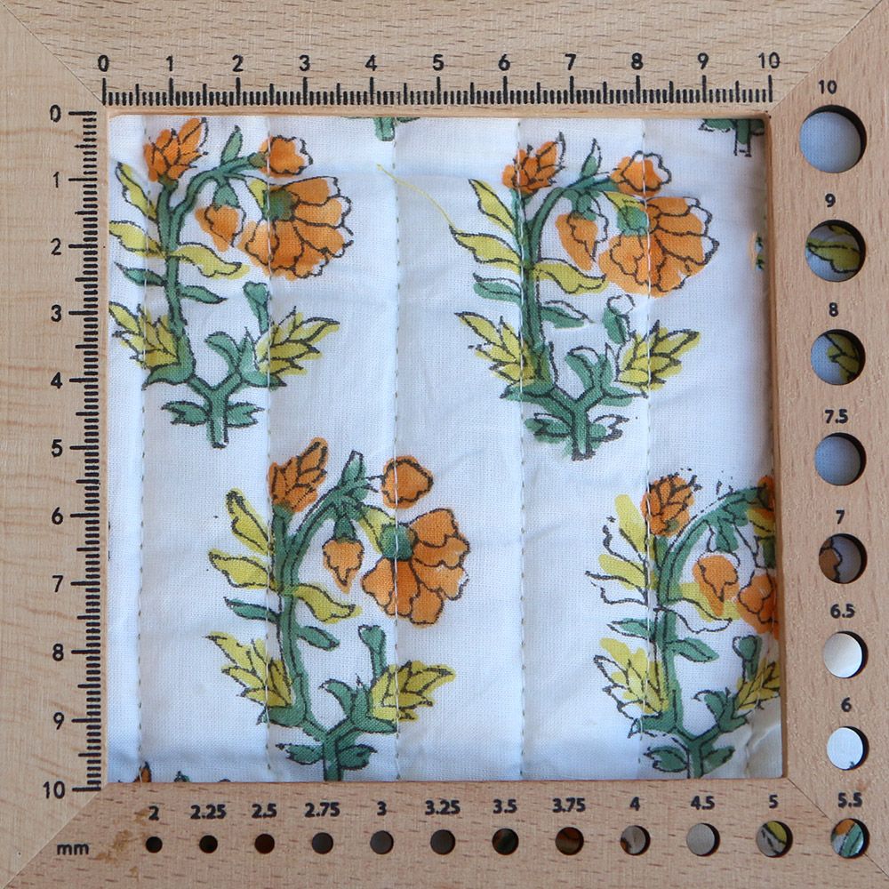 Chanda - Tissu indien matelassé double face coton hand block largeur 100cm