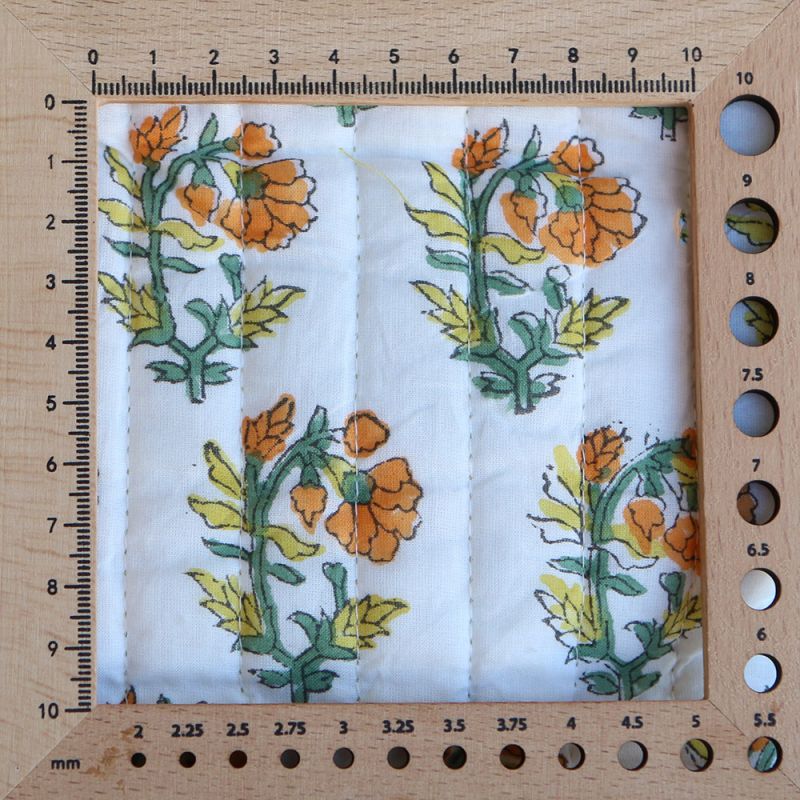 Chanda - Tissu indien matelassé double face coton hand block largeur 100cm