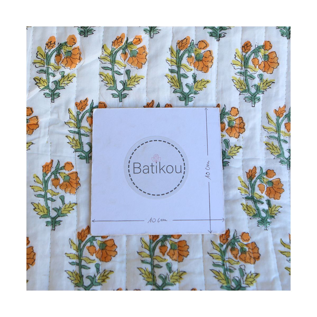 Chanda - Tissu indien matelassé double face coton hand block largeur 100cm Chanda - Tissu indien matelassé double face coton hand block largeur 100cm
