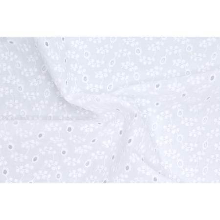 Broderie anglaise coton coloris BLANC Qualité Oeko-tex - 2 Broderie anglaise coton coloris BLANC Qualité Oeko-tex - 2