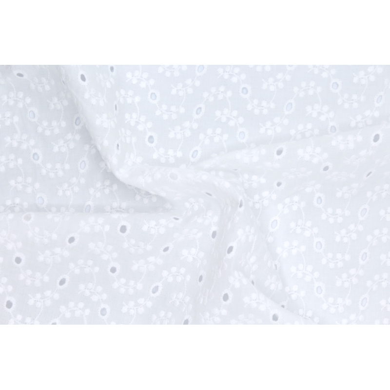 Broderie anglaise coton coloris BLANC Qualité Oeko-tex - 2