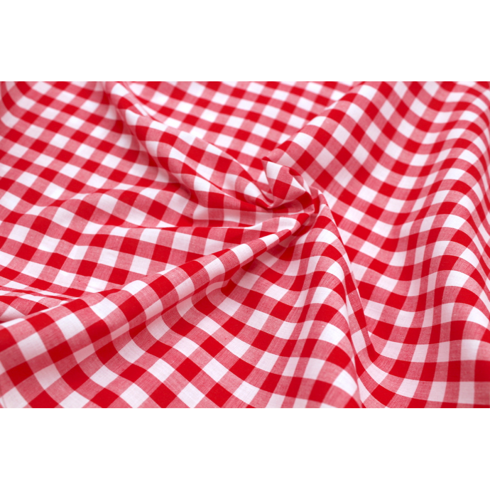 Coton vichy carreaux 10mm ROUGE