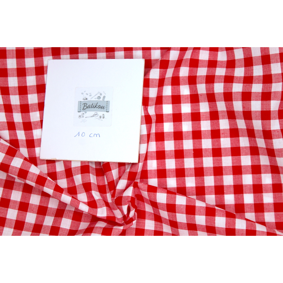 Coton vichy carreaux 10mm ROUGE Coton vichy carreaux 10mm ROUGE