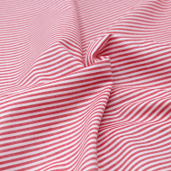Popeline coton à rayures rouge