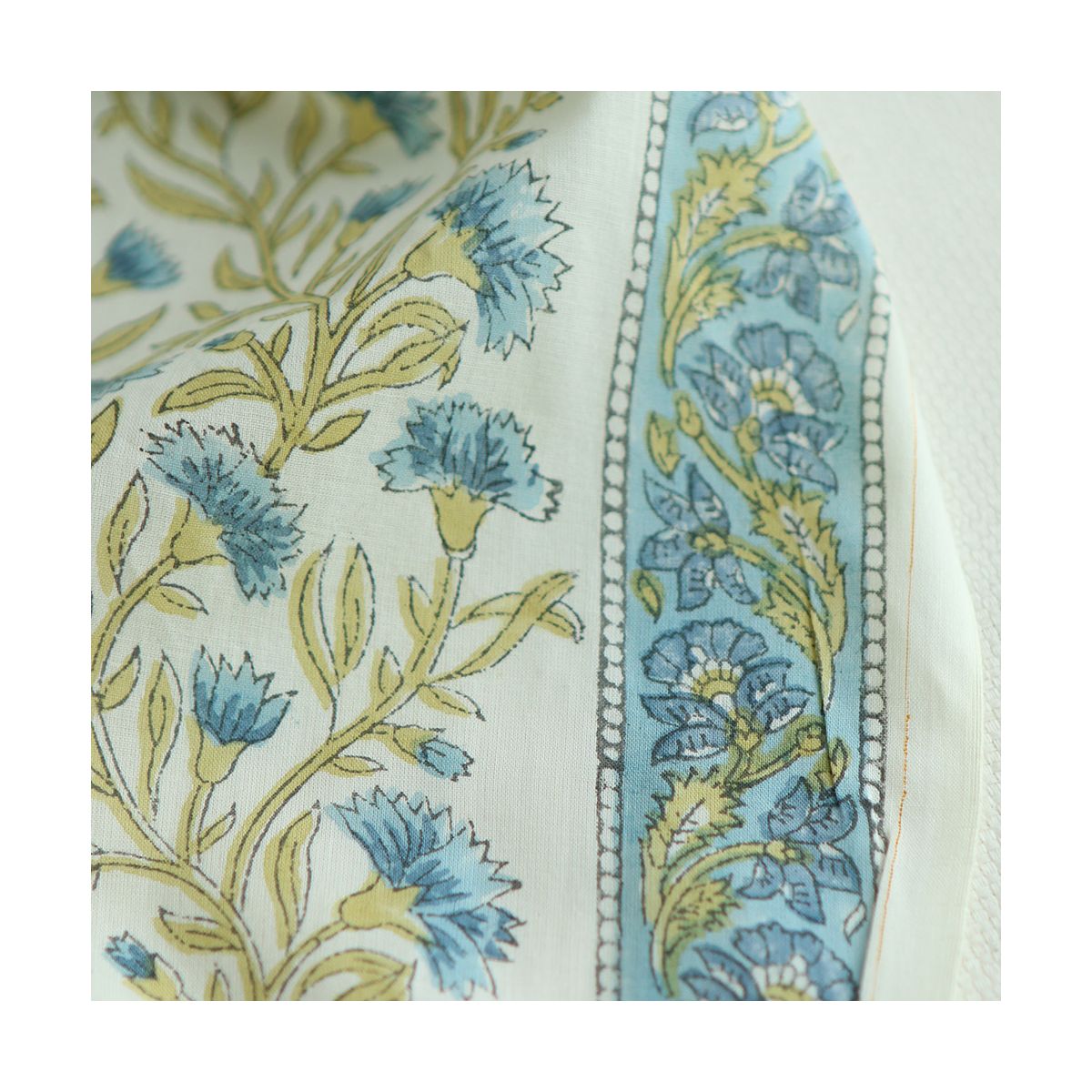 Jasmin - Tissu indien en coton imprimé main Hand Block Artisanal Jasmin - Tissu indien en coton imprimé main Hand Block Artisanal