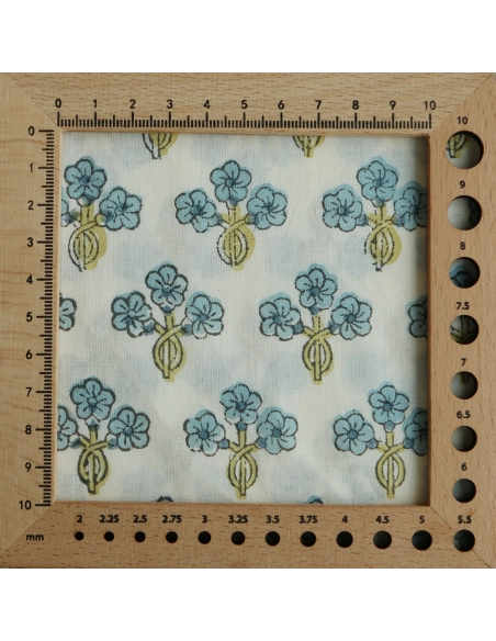 Reva - Tissu indien en coton imprimé main Hand Block Artisanal