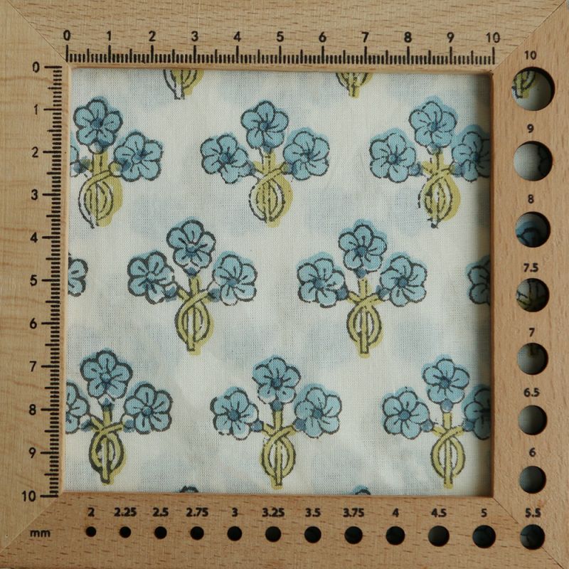 Reva - Tissu indien en coton imprimé main Hand Block Artisanal