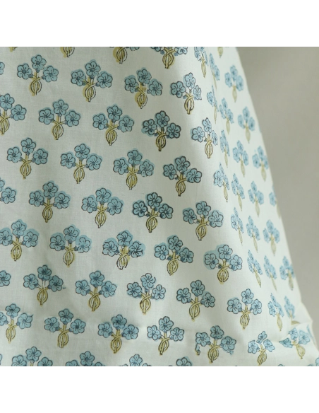 Reva - Tissu indien en coton imprimé main Hand Block Artisanal