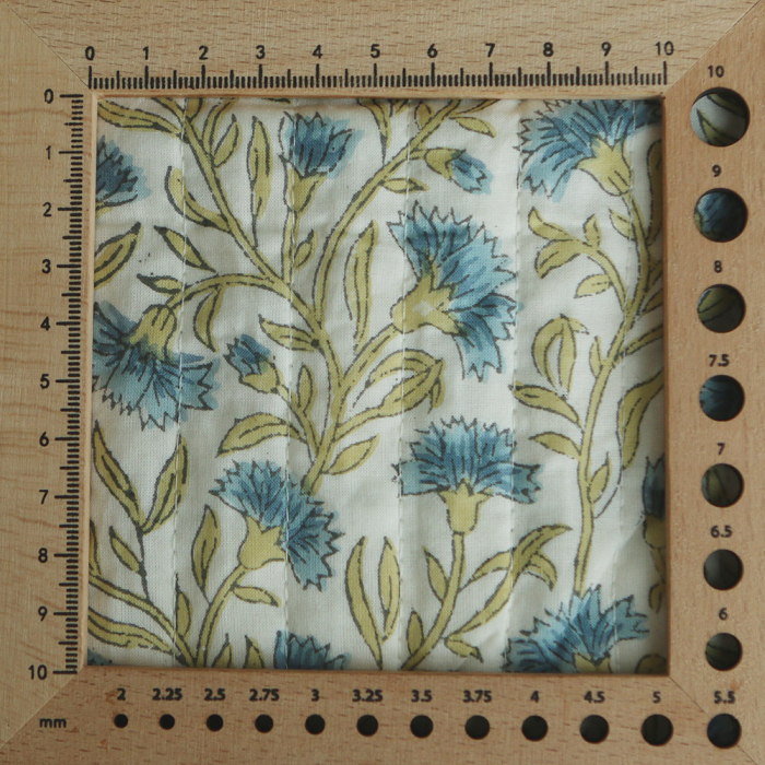 Jasmin - Tissu indien matelassé double face coton hand block largeur 100cm