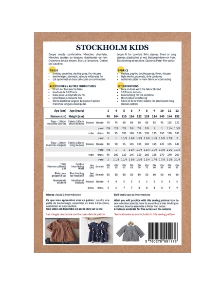 Stockholm Kids - Pochette patron Ikatee 3A-12A