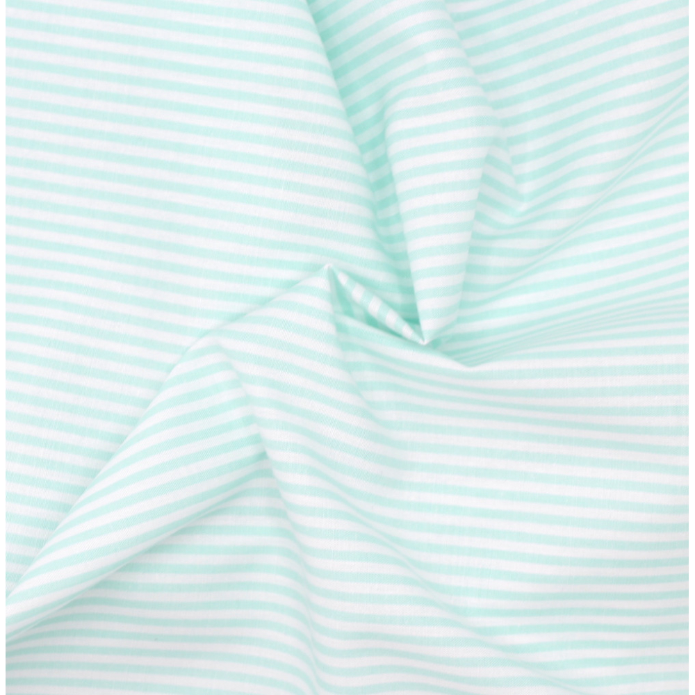 Popeline coton à rayures jade