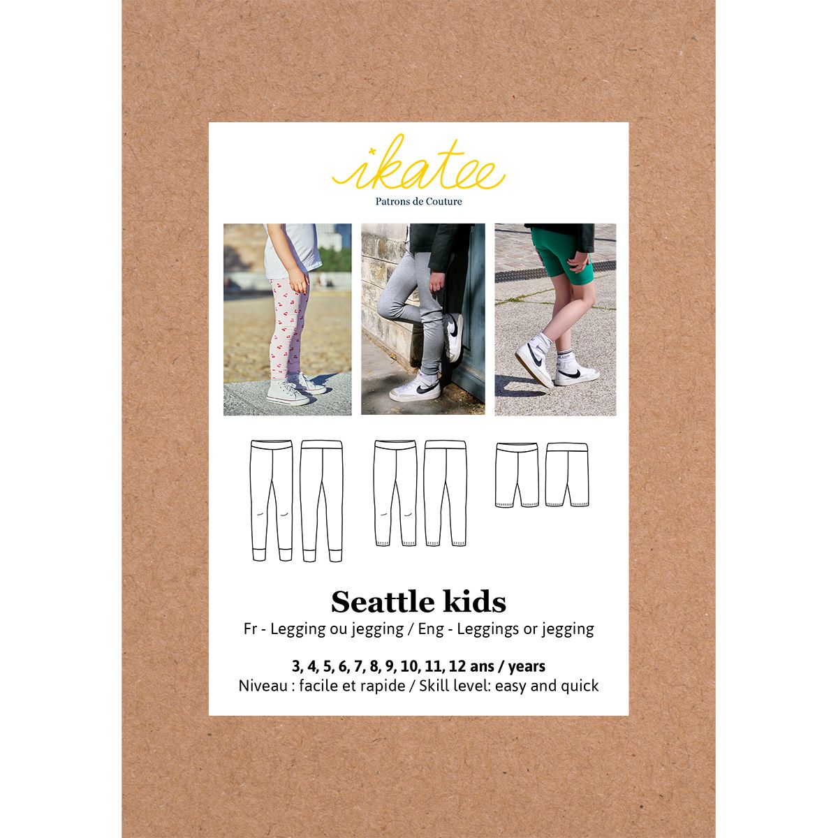Seattle Kids - Pochette patron Ikatee 3A au 12A Seattle Kids - Pochette patron Ikatee 3A au 12A
