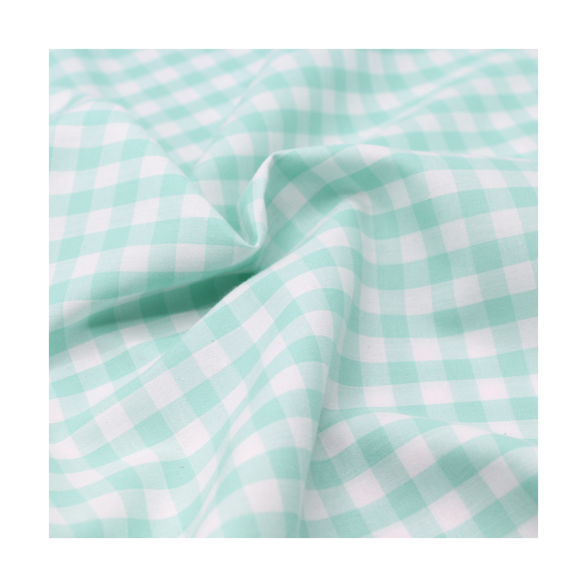 Coton vichy carreaux 10mm jade Coton vichy carreaux 10mm jade