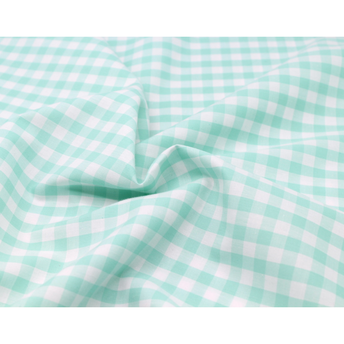 Coton vichy carreaux 10mm jade Coton vichy carreaux 10mm jade
