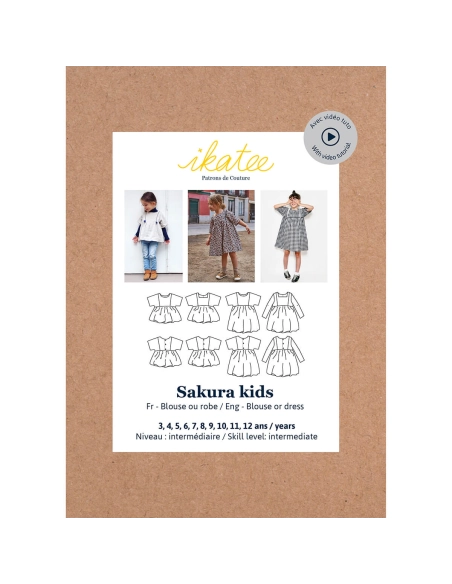 Sakura Kids - Pochette patron Ikatee 3A au 12A