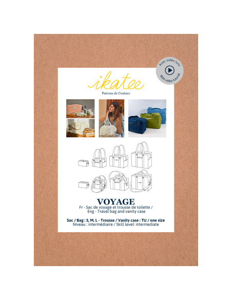 Voyage - Pochette patron Ikatee sac de voyage et trousse de toilette