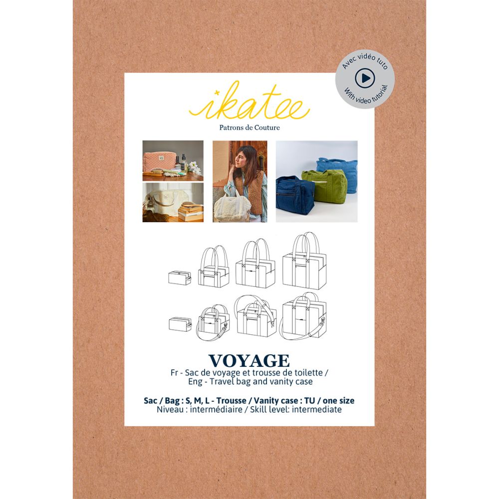 Voyage - Pochette patron Ikatee sac de voyage et trousse de toilette