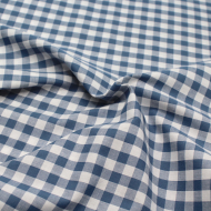 Coton vichy carreaux 10mm bleu jean