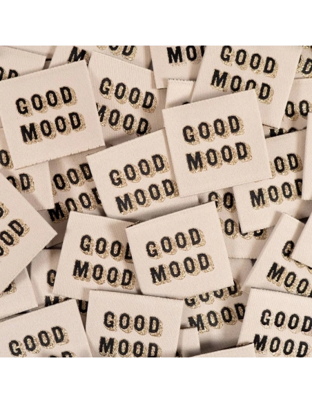 Lot 5 étiquettes tissées ©ikatee Good Mood
