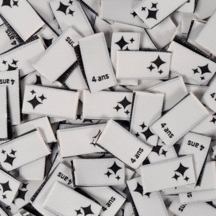 Lot 15 étiquettes tissées ©ikatee Tailles 3A au 7A