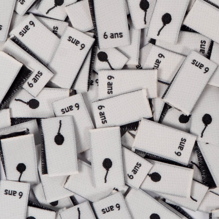 Lot 15 étiquettes tissées ©ikatee Tailles 3A au 7A