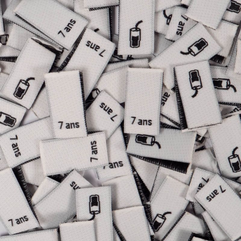 Lot 15 étiquettes tissées ©ikatee Tailles 3A au 7A