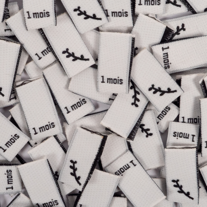 Lot 15 étiquettes tissées ©ikatee Bébé Tailles 3mois au 24mois